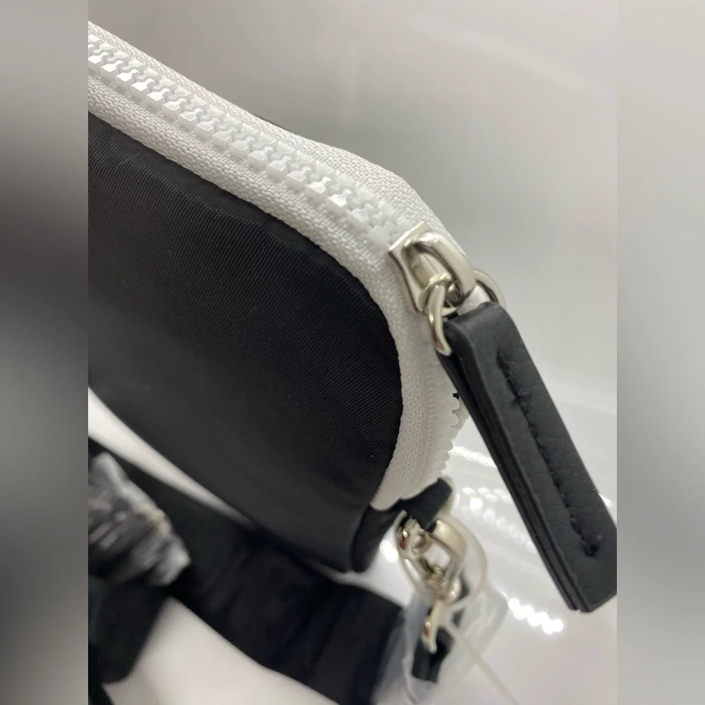 Black White Nylon Crossbody Bag Adjustable Bag